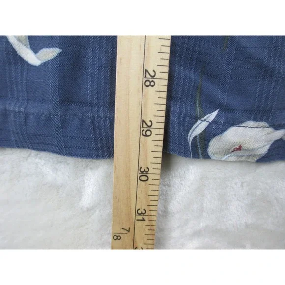 Tommy Bahama Shirt Mens Large Blue Floral Silk Button Up Casual * - Picture 10 of 11
